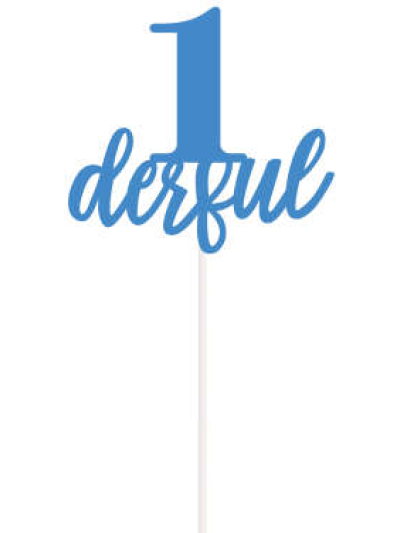 UNIQUE BLUE DOTS '1DERFUL' BABY SHOWER CAKE TOPPER