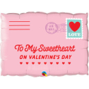 QUALATEX 30" ADDRESSED "TO MY SWEETHEART ON VALENTINES DAY" MICROFOIL BALLOON