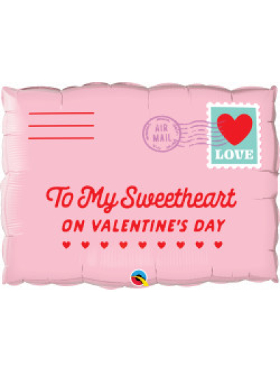 QUALATEX 30" ADDRESSED "TO MY SWEETHEART ON VALENTINES DAY" MICROFOIL BALLOON