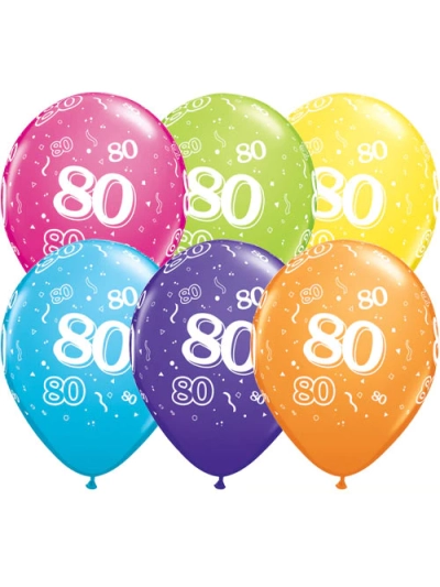 QUALATEX 11" 80-A-ROUND TROPICAL ASSTORTED BALLOONS
