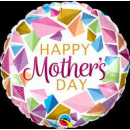 QUALATEX 18" HAPPY MOTHERS DAY COLOURFUL GEMS MICROFOIL BALLOON