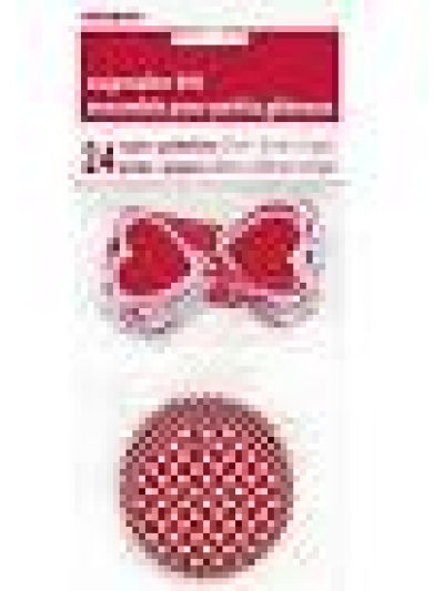 UNIQUE VALENTINE HEART CUPCAKE KIT PK24: SOLD SINGLE AND IN PACK OF 5