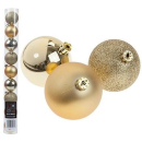 SET OF 8 5CM GOLD BAUBLES IN PVC TUBE