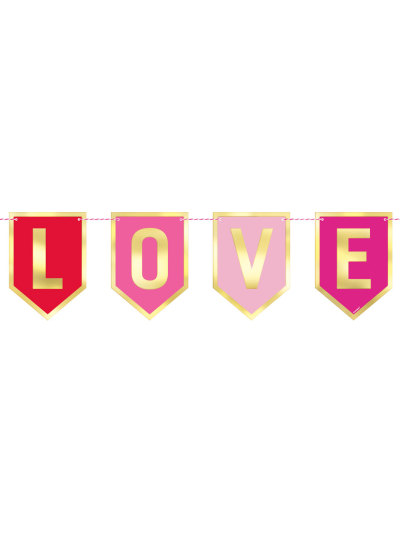 UNIQUE 3FT FOIL LOVE PENNANT BANNER