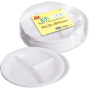 DD 9" 3 COMP ROUND PLASTIC PLATES 50PC