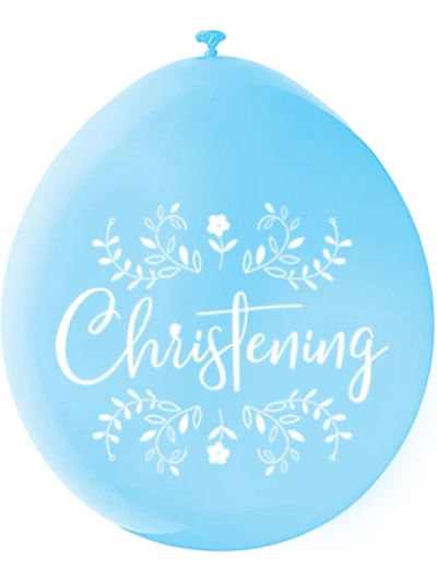 UNIQUE BLUE AND WHITE CHRISTENING 9IN LATEX BALLOONS 10