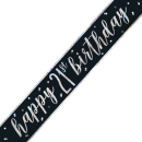 GLITZ BLK HAPPY 21ST BIRTHDAY BANNER
