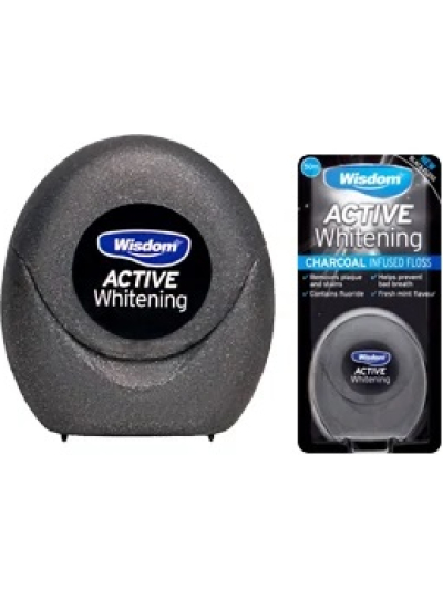 WISDOM ACTIVE WHITENING CHARCOAL 50M FLOSS