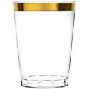 CLEAR GOLD RIMMED TUMBLERS 10OZ PK20