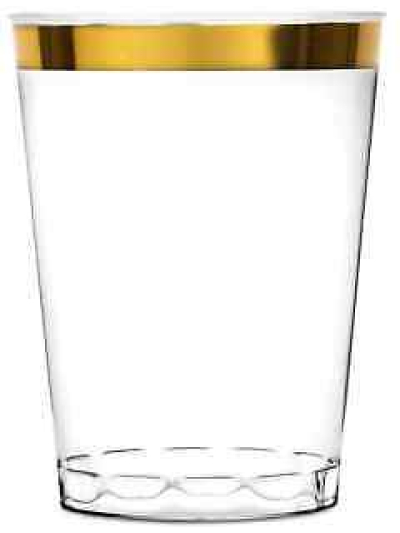 CLEAR GOLD RIMMED TUMBLERS 10OZ PK20