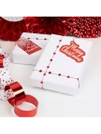 NEVITI GFT TAG PACK - MERRY CHRITSMAS -RED 10 TAGS .3M STRING ,3M BRAID