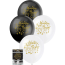 UNIQUE 12" GLITTERING "HAPPY NEW YEAR" 8 BALLOONS