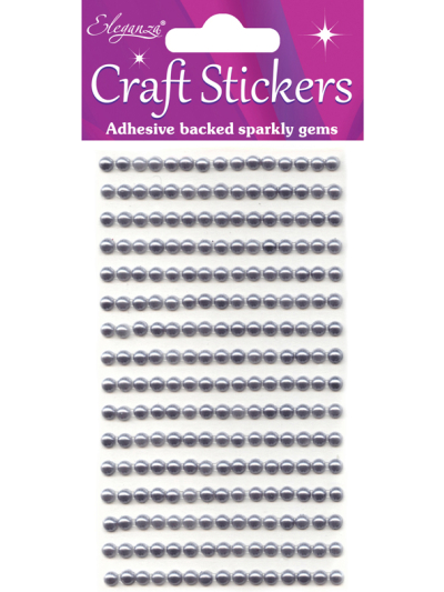 CRAFT STICKERS 4MM X 240 PEARLS SILVER
