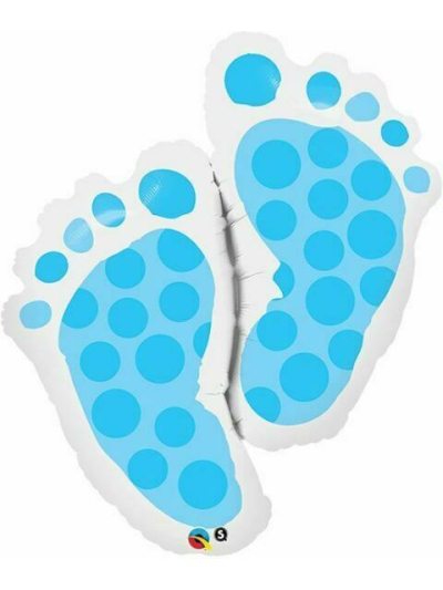 QUALATEX 35" BABY FEET BLUE SHAPE BALLOON