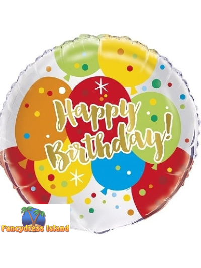 UNIQUE 18"GOLD HAPPY BIRTHDAY  FOIL BALLOON