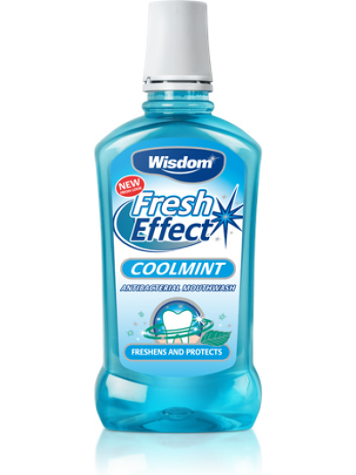 WISDOM FRESH EFFECT COOLMINT ANTIBACTERIAL MOUTHWASH ,500ML
