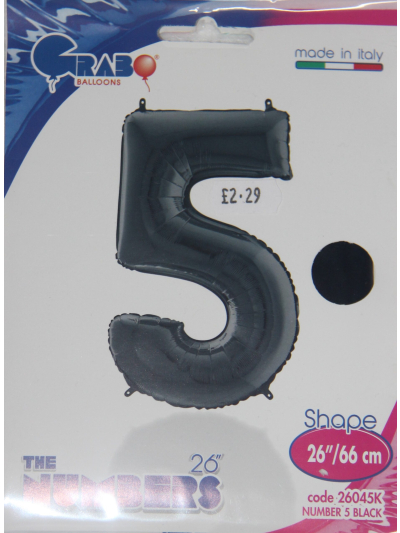 GRABO BLACK NUMBER 5 SHAPE 26"