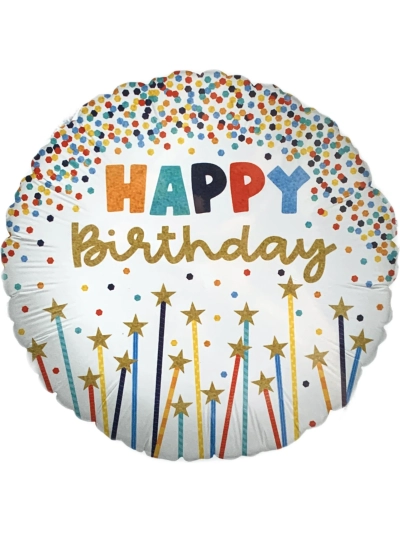 GRABO 18" STAR CANDLES BIRTHDAY HELIUM BALLOON