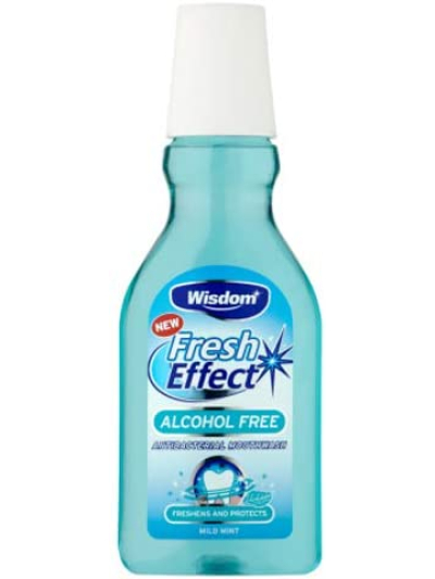 WISDOM FRESH EFFECT ALCOHOL FREE ANTIBACTERIAL MOUTHWASH,MILD MINT  -300ML