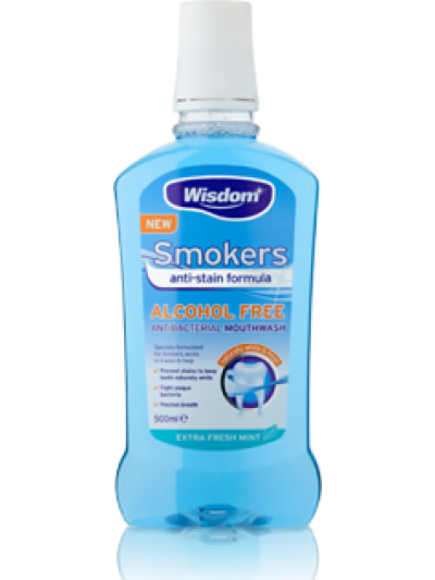 WISDOM SMOKERS ANTI STAIN FORMULA ANTIBACTERIAL MOUTHWASH,500ML