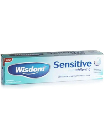 WISDOM SENSITIVE WHITENING FLUORIDE TOOTHPASTE, 100ML