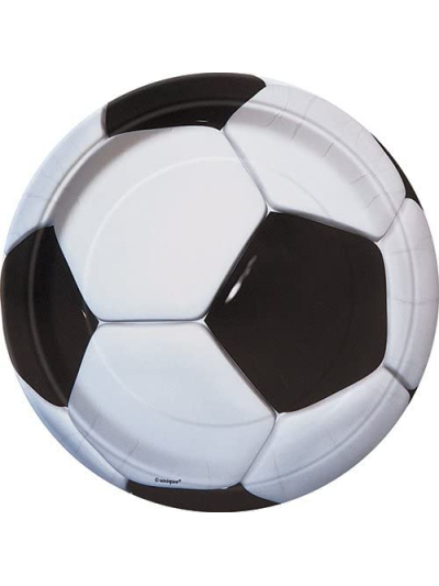UNIQUE 9"  SOCCER ROUND PLATES PK8