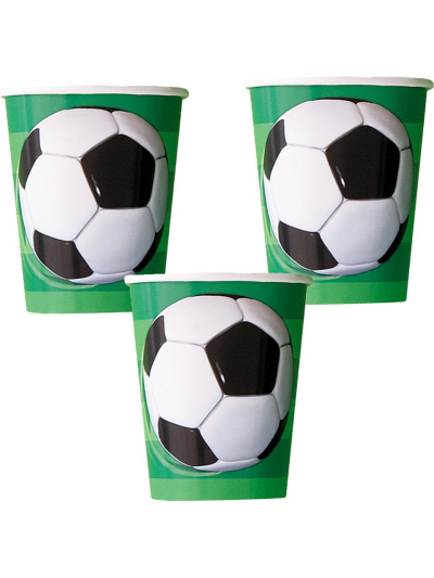 UNIQUE 3D SOCCER BALL 9OZ CUPS PK8