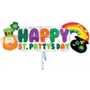 ANAGRAM 42"X15" HAPPY ST PATTY'S DAY POT OF GOLD BANNER SUPERSHAPE FOIL BALLOON