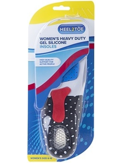 LADIES H/DUTY GEL SILICONE INSOLES 1PAIR