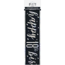 GLITZ BLK HAPPY 18TH BIRTHDAY BANNER