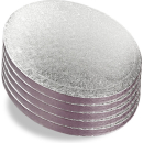 14IN SILVER EMB ROUND CAKE DRUM PK5