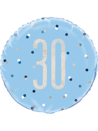 18" GLITZ BLUE 30 FOIL BALLOON