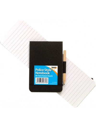TIGER POLICE STYLE NOTEBOOK BLACK PACK OF 12