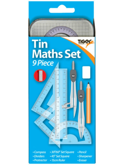 TIGER 9 PIECE TIN MATHS SET