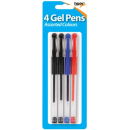 TIGER GEL PENS ASSORTED COLOURS PK 4