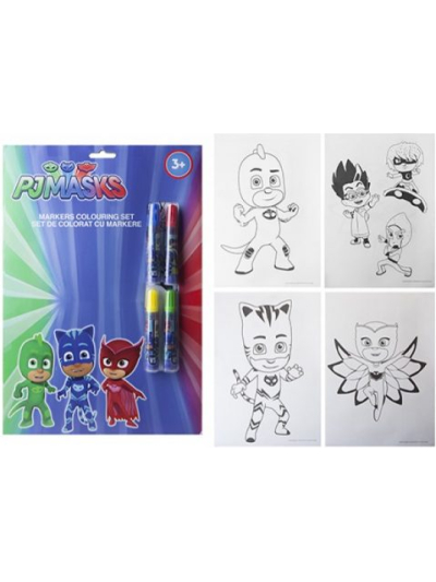 A4 MARKER COLOURING SET PJ MASKS