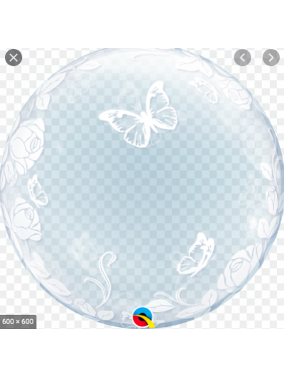 ELEGANT ROSES & BUTTERFLIES 24" DECO BUBBLE