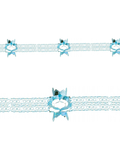 SNOW WHITE FOIL GARLAND DECO ICE BLUE 30CM X 2.7M