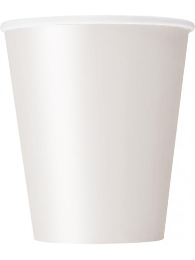 UNIQUE BRIGHT WHITE 9OZ CUPS PK14