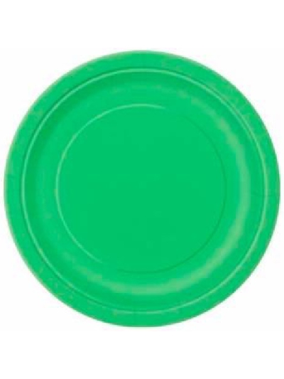 UNIQUE 9" LIME GREEN DISPOSABLE ROUND PLATES PK16