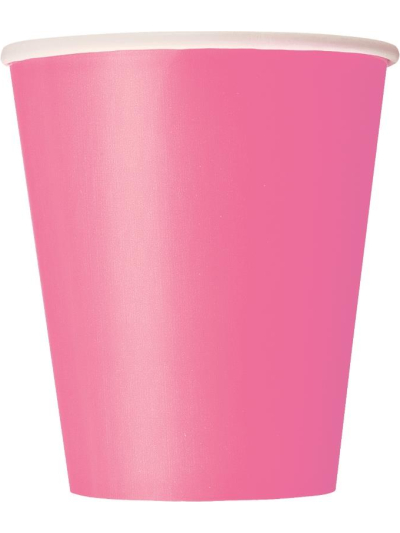 UNIQUE HOT PINK 9OZ CUPS PK14