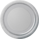 UNIQUE 9" SILVER DISPOSABLE ROUND PLATES PK16