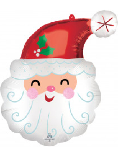 ANAGRAM 19"X 27" SUPERSHAPE "SMILEY SANTA" FOIL BALLOON