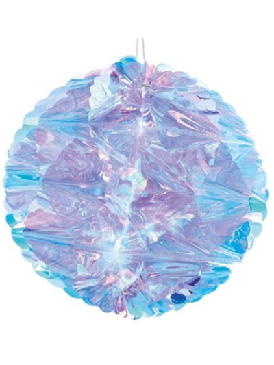 25CM WHITE IRID FOIL HONEYCOMB BALL