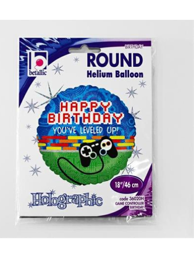 BETALLIC 18" GAME CONTROLLER BIRTHDAY HOLOGRAPHIC BALLOON