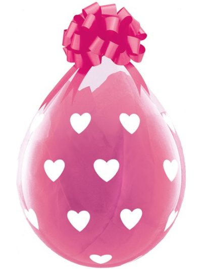 QULATEX 18" ROUND BIG HEART DIAMOND CLEAR BALLOONS PK25