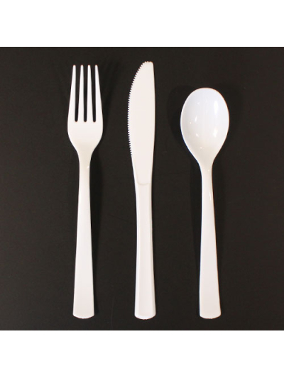 UNIQUE ASST WHITE CUTLERY 18PC