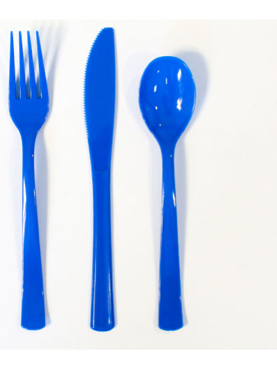 UNIQUE ASST ROYAL BLUE CUTLERY 18 ASST