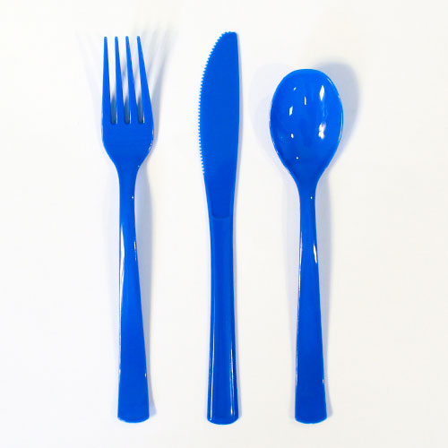 UNIQUE ASST ROYAL BLUE CUTLERY 18 ASST