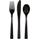 UNIQUE ASST MIDNIGHT BLACK CUTLERY 18PC
